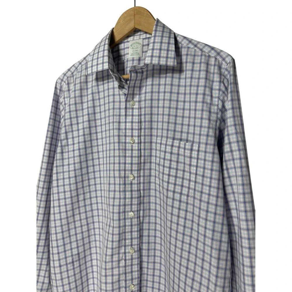 Brooks Brothers Milano Non-Iron 100% American Supima Cotton Dress Shirt Sz 16-33